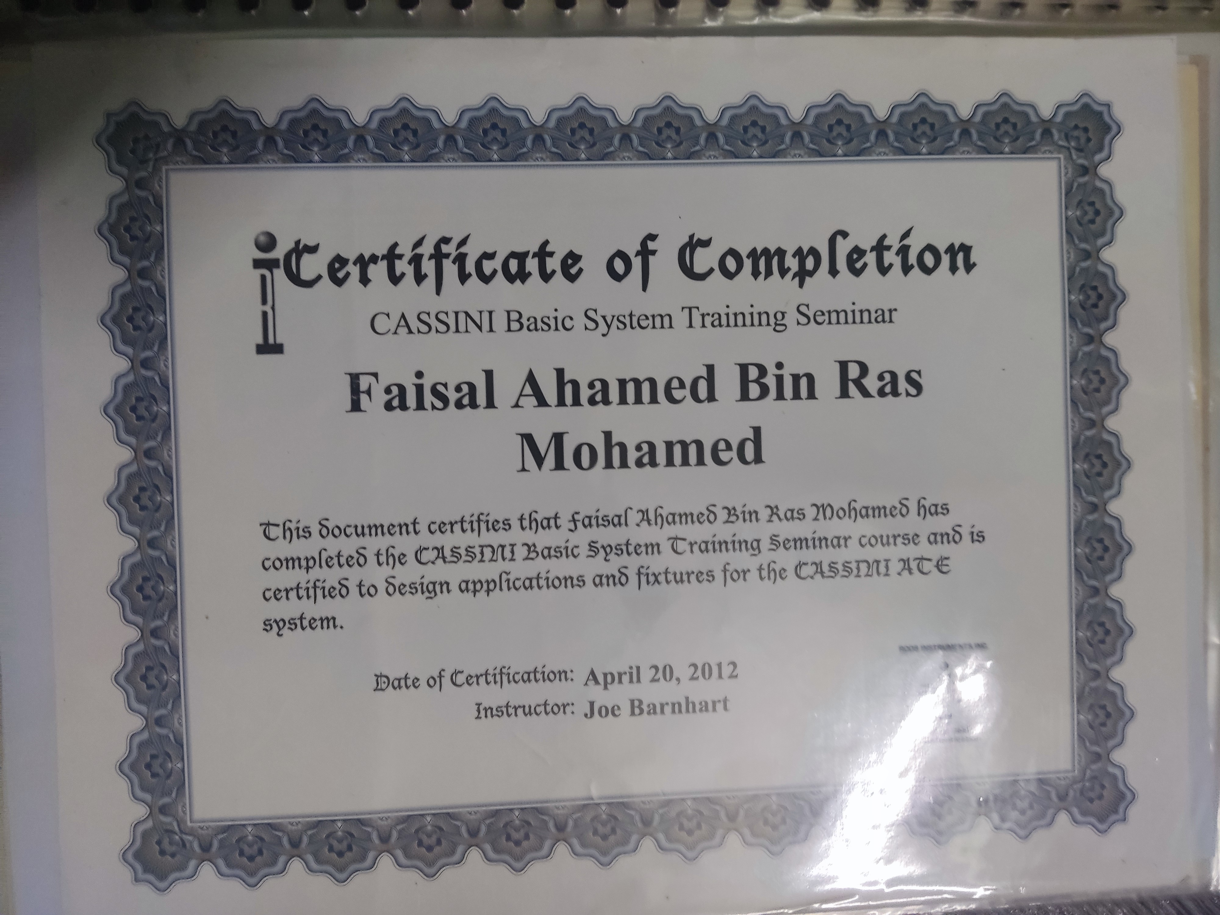 Cassini Basic System Training Seminar by Roos Instruments