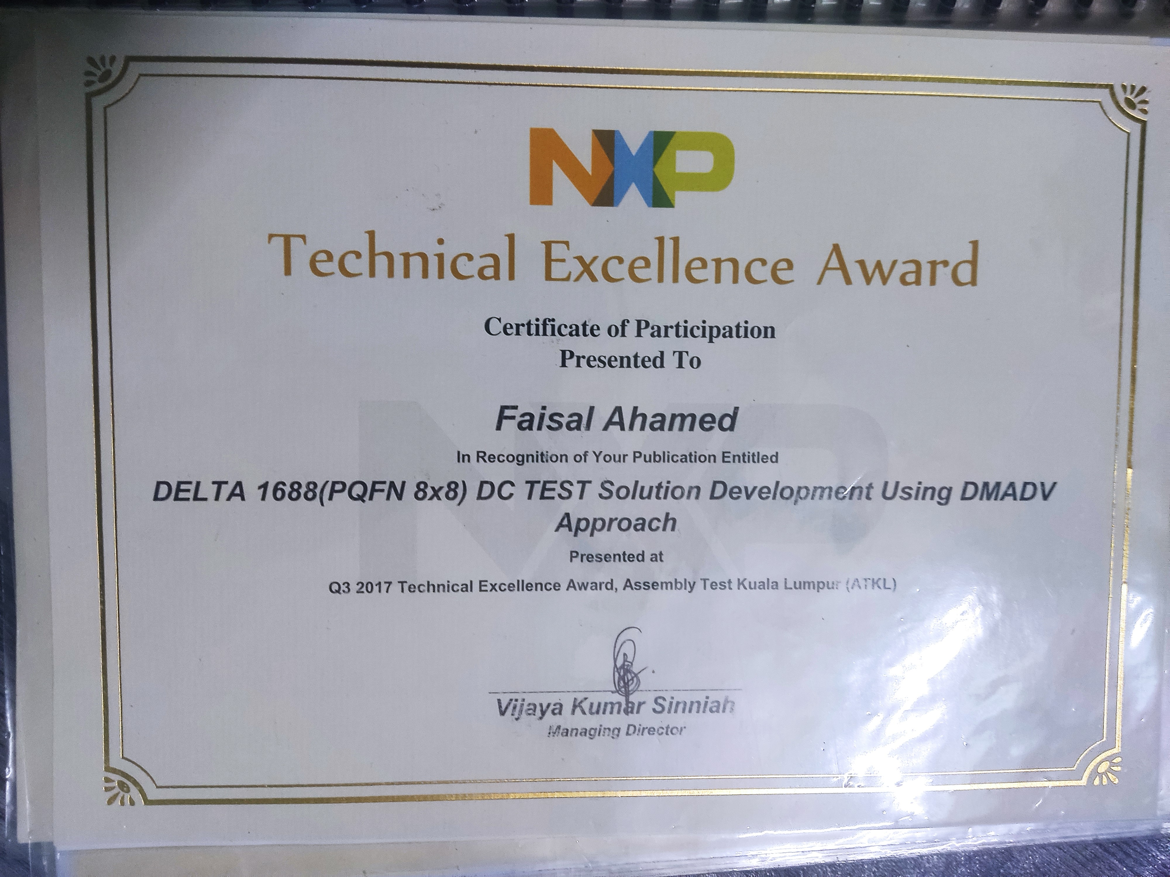 Delta 1688(PQFN 8x8)DC Test Solution Development Using DMAIC Apporach