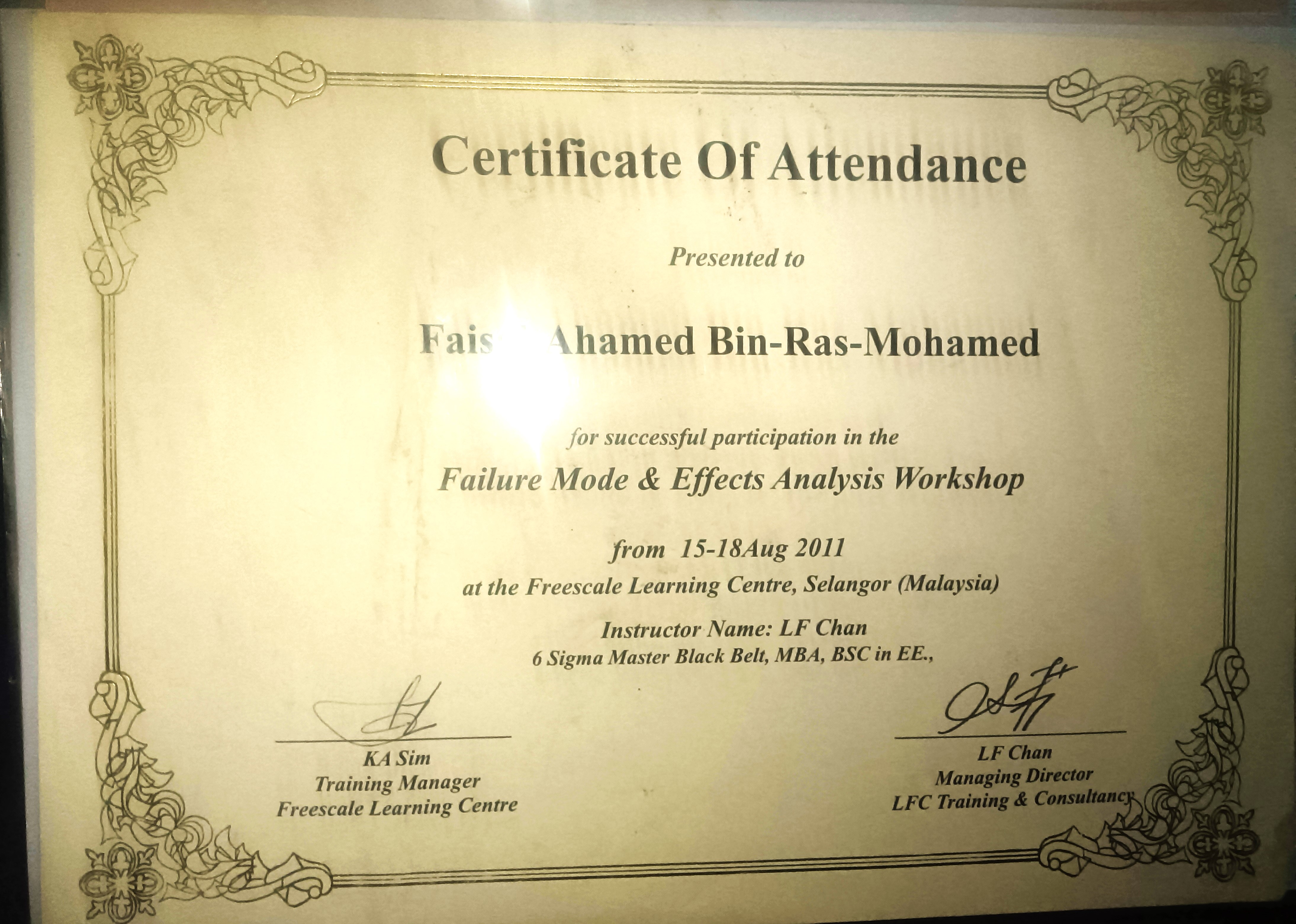  FMEA(Failure Mode And Effects Analysis) Workdhop 