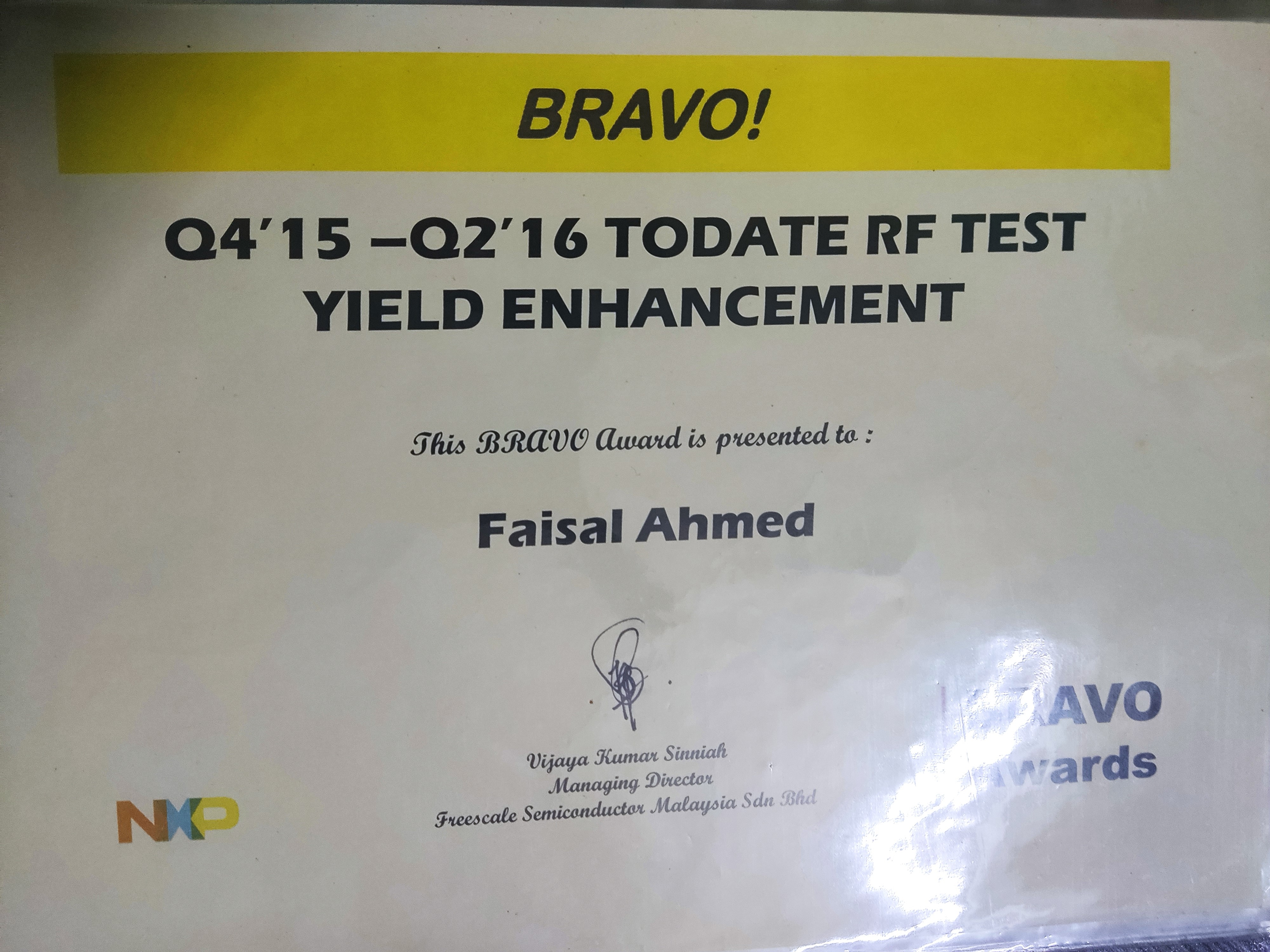 Factory Bravo Award